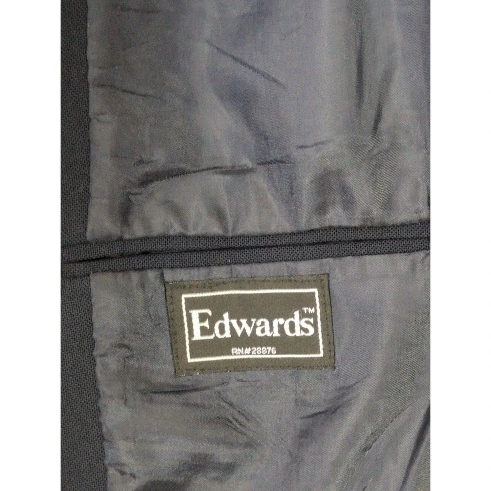 Edwards Blazer Mens 44R‎ Navy Blue 2 Button Single Vent Business Professional
